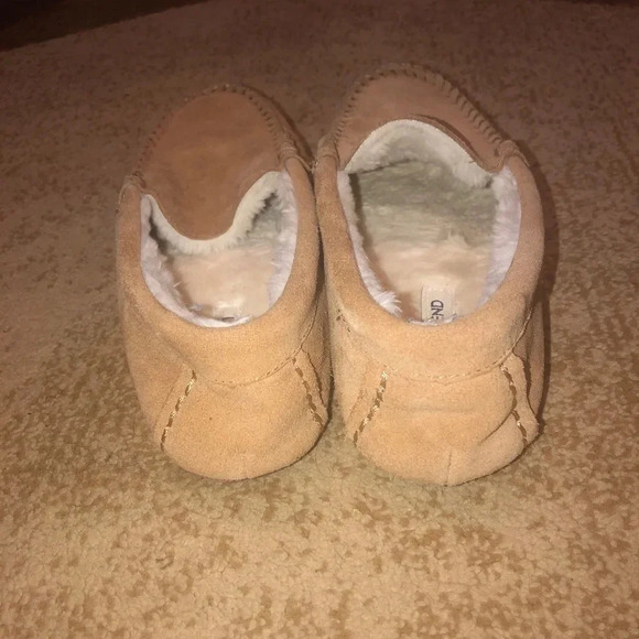 Lands end bedroom slippers/tan fur lined -sz 10 - Picture 4 of 4